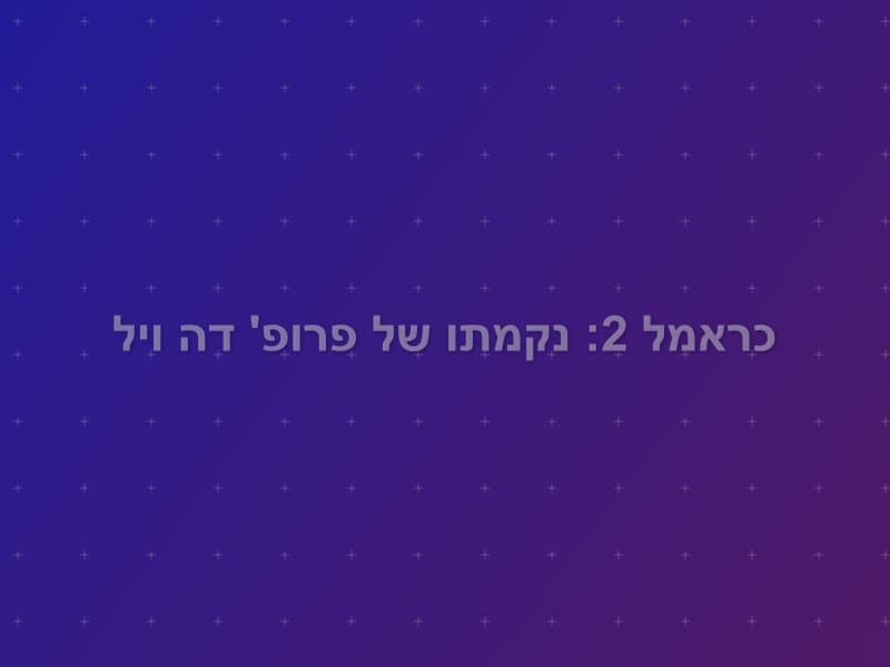 כראמל 2: נקמתו של פרופ' דה ויל — חדר בריחה בראשון לציון